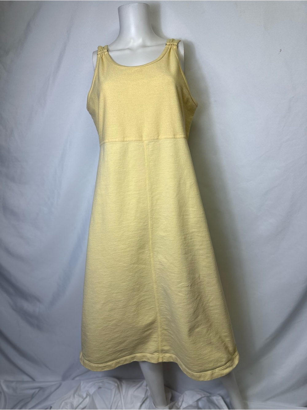 SJB SPORT BRAND VINTAGE YELLOW TANK TOP DRESS SIZE MEDIUM ~cotton Blend